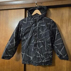 Columbia Boy's Black Lightning Lift Winter Jacket size 10/12